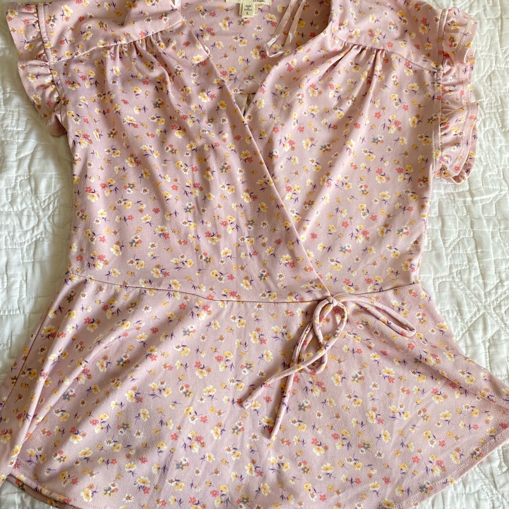 Floral Wrap Blouse